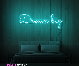 Color: Mint Green 'Dream Big' LED Neon Sign - Affordable Neon Signs