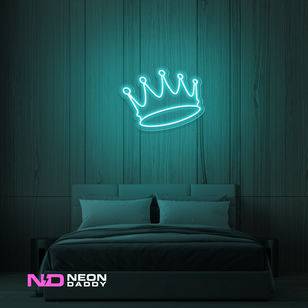 Color: Mint Green 'Crown' LED Neon Sign - Affordable Neon Signs