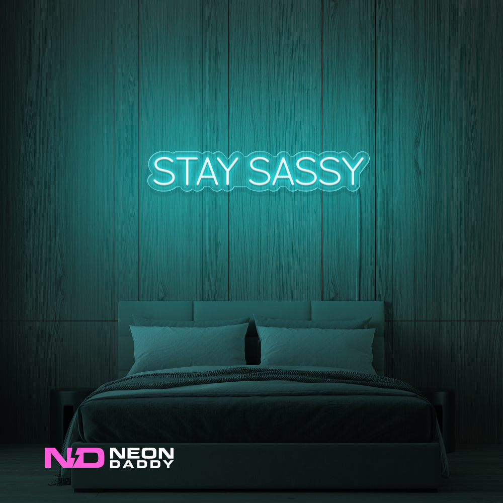 Color: Mint Green 'Stay Sassy' - LED Neon Sign - Affordable Neon Signs