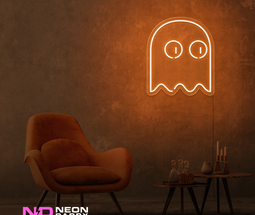 Color: Orange Ghost Pacman LED Neon Sign