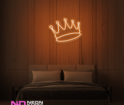Color: Orange 'Crown' LED Neon Sign - Affordable Neon Signs