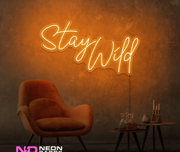 Color: Orange 'Stay Wild' - LED Neon Sign - Affordable Neon Signs