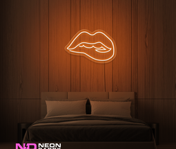 Color: Orange 'Lips' - LED Neon Sign - Affordable Neon Signs