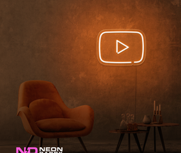 Color: Orange 'Youtube' - LED Neon Sign - Affordable Neon Signs