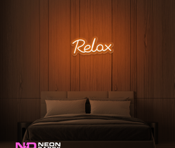 Color: Orange 'Relax' - LED Neon Sign - Affordable Neon Signs