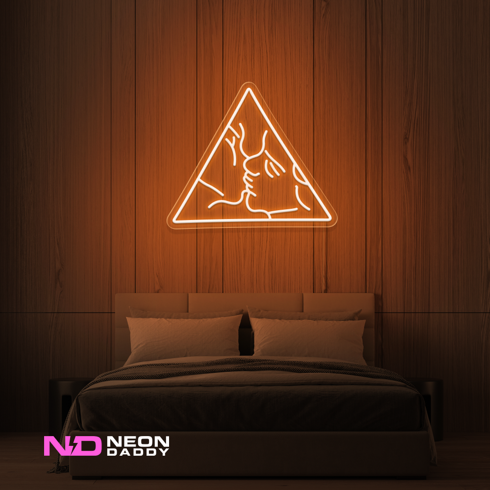 Color: Orange 'Love Triangle' - LED Neon Sign - Affordable Neon Signs