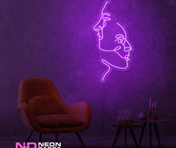 Color: Purple 'Two Face' - Art LED Neon Sign