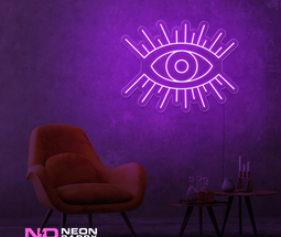 Color: Purple 'Eye' LED Neon Sign - Affordable Neon Signs