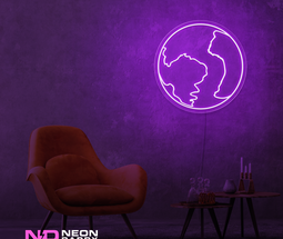 Color: Purple Earth LED Neon Sign