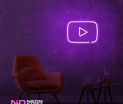 Color: Purple 'Youtube' - LED Neon Sign - Affordable Neon Signs