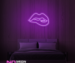Color: Purple 'Lips' - LED Neon Sign - Affordable Neon Signs