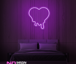 Color: Purple 'Melting Heart' - LED Neon Sign - Affordable Neon Signs