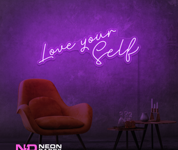 Color: Purple 'Love Yourself' - LED Neon Sign - Affordable Neon Signs