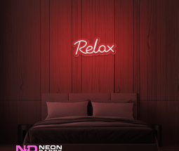 Color: Red 'Relax' - LED Neon Sign - Affordable Neon Signs