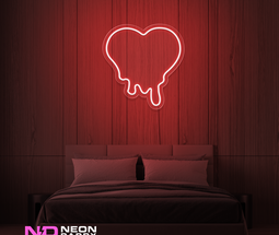 Color: Red 'Melting Heart' - LED Neon Sign - Affordable Neon Signs