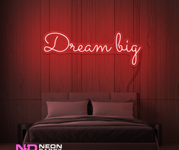 Color: Red 'Dream Big' LED Neon Sign - Affordable Neon Signs
