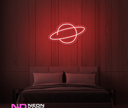 Color: Red 'Planet Neptune' - LED Neon Sign - Space Neon Signs