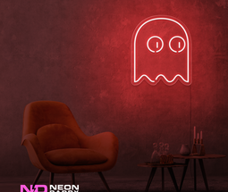 Color: Red Ghost Pacman LED Neon Sign