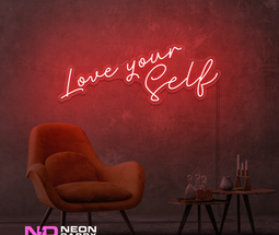 Color: Red 'Love Yourself' - LED Neon Sign - Affordable Neon Signs
