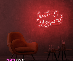 Color: Red Just Married LED Neon Sign - Wedding Neon Signs