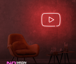 Color: Red 'Youtube' - LED Neon Sign - Affordable Neon Signs