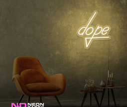 Color: Warm White 'Dope' LED Neon Sign - Affordable Neon Signs