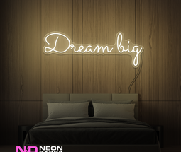 Color: Warm White 'Dream Big' LED Neon Sign - Affordable Neon Signs