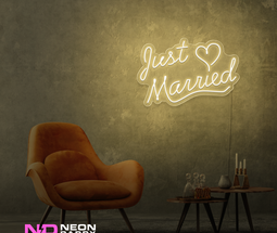 Color: Warm White Just Married LED Neon Sign - Wedding Neon Signs