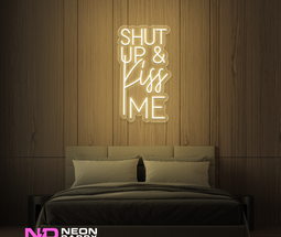 Color: Warm White Shut up And Kiss Me LED Neon Sign