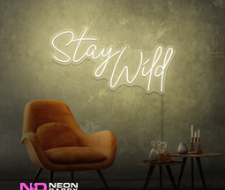 Color: Warm White 'Stay Wild' - LED Neon Sign - Affordable Neon Signs