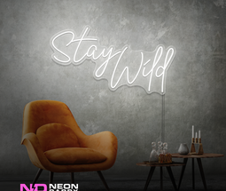 Color: White 'Stay Wild' - LED Neon Sign - Affordable Neon Signs