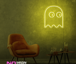 Color: Yellow Ghost Pacman LED Neon Sign