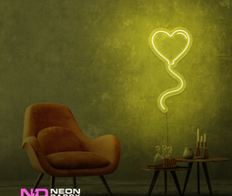 Color: Yellow 'Love Balloon' - LED Neon Sign - Affordable Neon Signs
