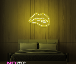 Color: Yellow 'Lips' - LED Neon Sign - Affordable Neon Signs