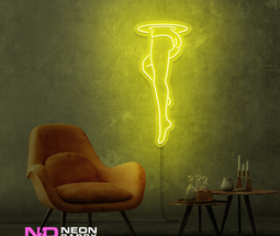 Color: Yellow 'Womans Legs Portal' - LED Neon Sign - Affordable Neon Signs