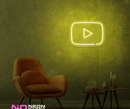 Color: Yellow 'Youtube' - LED Neon Sign - Affordable Neon Signs