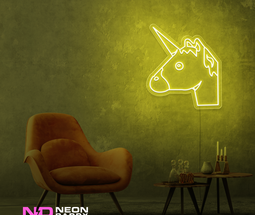 Color: Yellow 'Unicorn' - Kids LED Neon Sign - Affordable Neon Signs